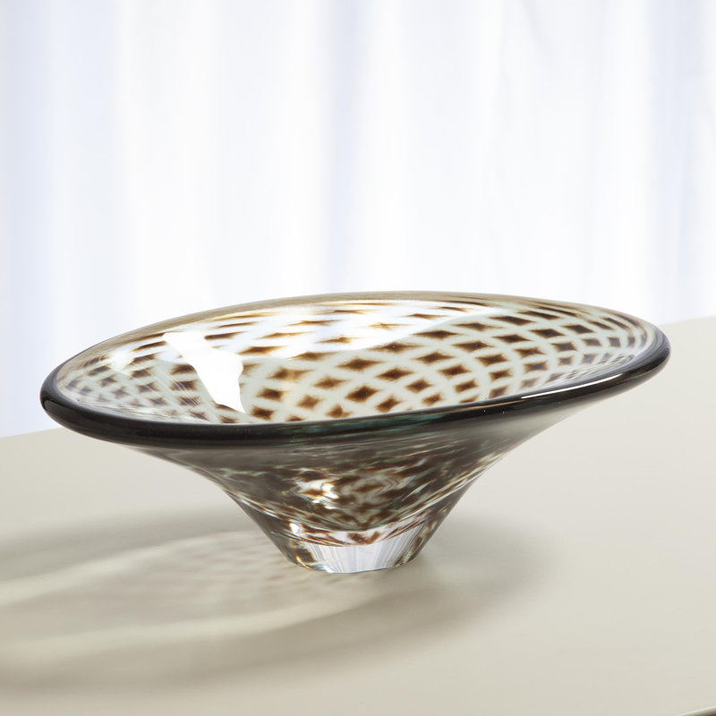 Global Views Glass Oval Contemporary Decorative Bowl in